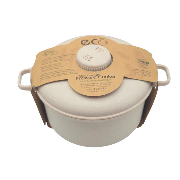 Jobar International Other - Eco Friendly Microwave Pressure Cooker 2.5Qt Wheat Straw Beige Fast Cookware NEW